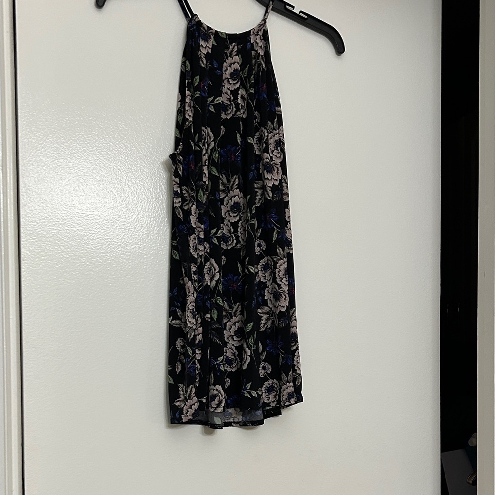 Banana Republic Black Floral Halter Tank Top